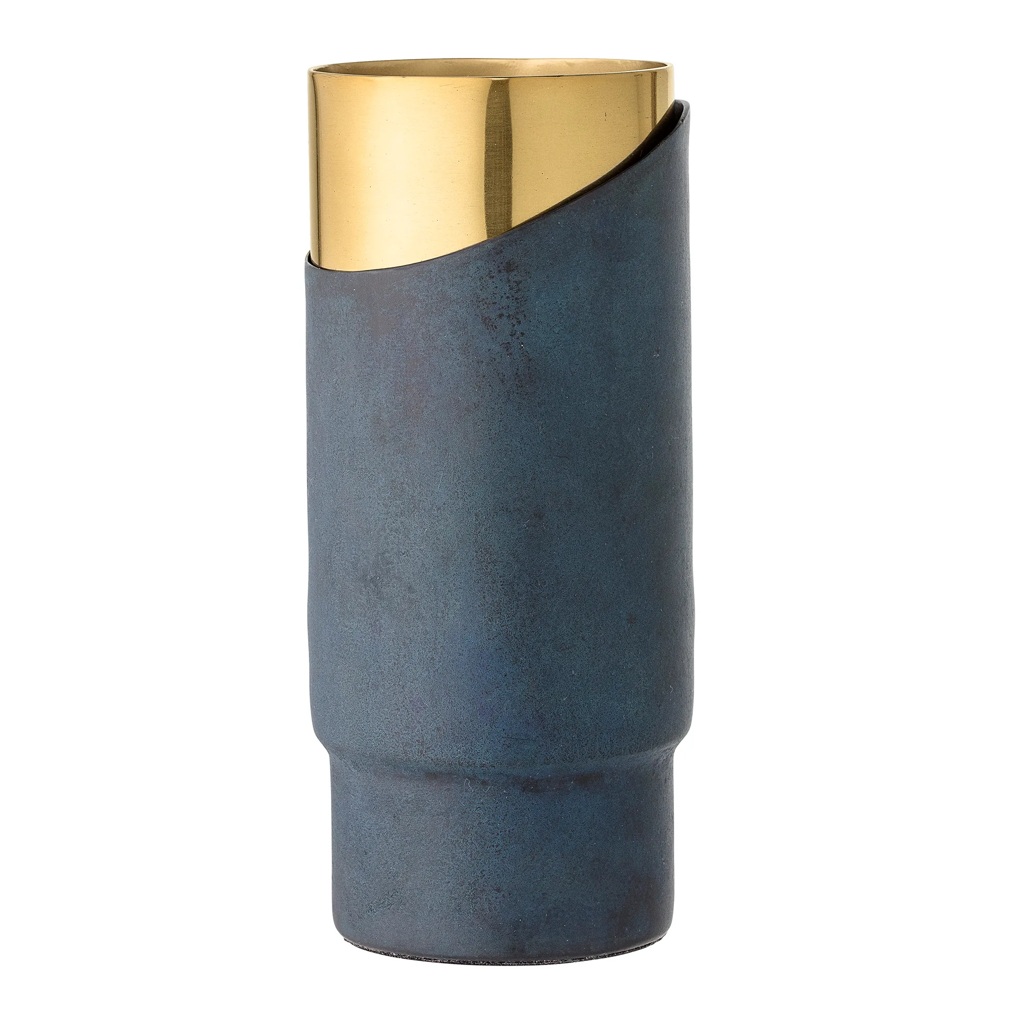 Bloomingville Metallvase Blau-gold 3 Bloomingville Metallvase Blau-gold
