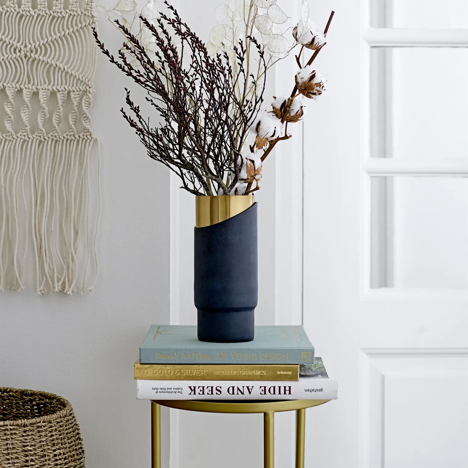 Bloomingville Metallvase Blau-gold 4 Bloomingville Metallvase Blau-gold – Bild 2